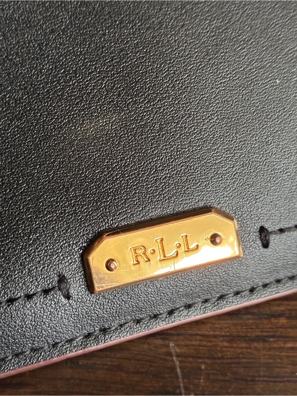 Ralph Lauren Black Leather Zip Wallet with Gold-Tone Hardware - Picture 10 of 11